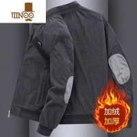 YANXU潮牌灯芯绒外套男士2023春新款加绒厚棒球领上衣服工装夹克