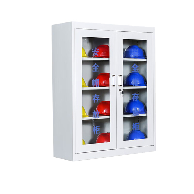 戴劲 安全帽存放柜工地车间头盔摆放柜工厂安全帽放置柜 灰白16顶
