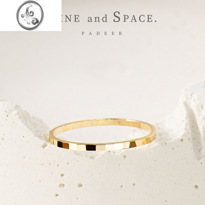 JiMi14K包金格子切面 金色尾戒指环 闺蜜女关节戒指细 欧美原创手工