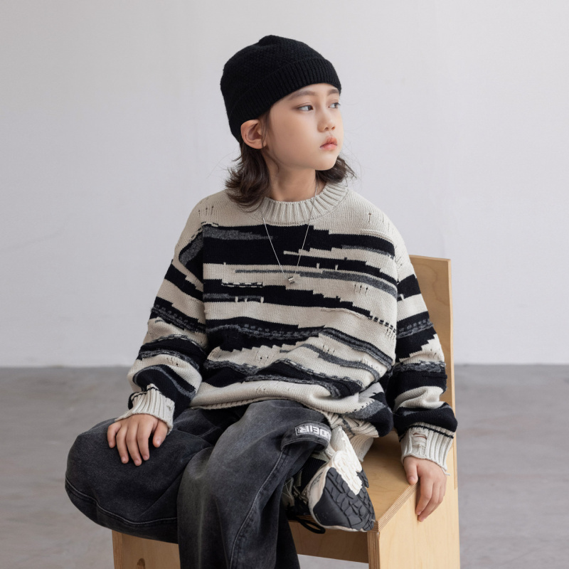 男童冬装加厚毛衣新款中大童秋冬款男孩冬季针织打底衫潮