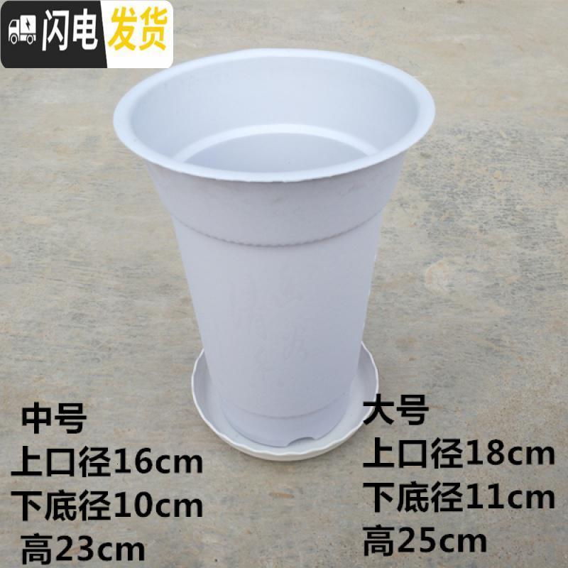 三维工匠塑料花盘 兰花专用花盆 塑料兰花盆 塑料花盆 高级兰花 红色[大号口径18高25cm]带托盘 兰花盆[3花盆容器