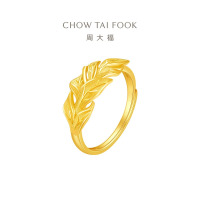 周大福金枝玉叶黄金戒指女婚嫁足金开口戒送礼物(工费:520计价)EOF1460七夕礼物