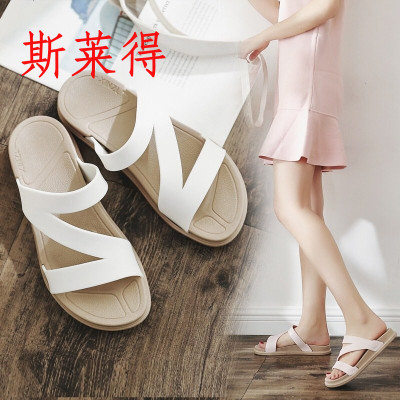 斯莱得时尚拖鞋女士沙滩鞋厚底防滑夏季凉拖韩版外穿新款室外拖
