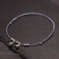 原创时尚纯银脚链复古森系银饰个性饰品简约转运银脚饰铃铛上岸送女朋友老婆情人节七夕生日礼物