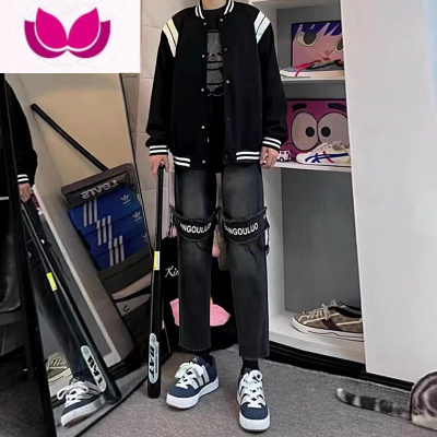 七斓复古牛仔裤美式高街直筒2022新款裤子男宽松潮流百搭休闲ins潮牌