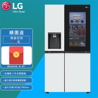 LG冰箱S653MWW87D 635L莹润白 敲一敲制冰机冰箱 UV nano紫外线杀菌 双风系立体循环对开门冰箱