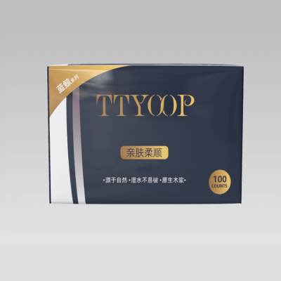 TTYOOP 蓝鲸系列 T3-100 3层100抽/包 抽取式面巾纸 20包/箱(计价单位:箱)