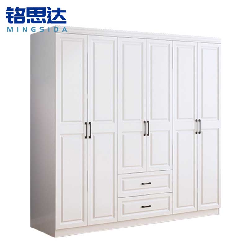 铭思达实木衣柜六门台