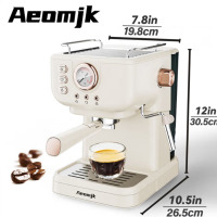 Aeomjk咖啡机意式欧规家用触控面板蒸汽奶泡-CM3150-白色(欧规)1050W