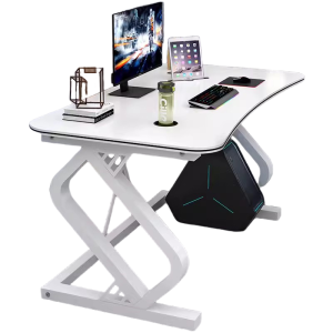 易企采 120x60x74cm电脑桌台白色式书桌学习桌办公桌卧室游戏电竞书台桌子