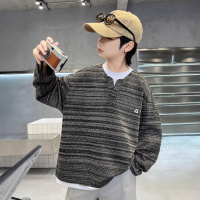 男童卫衣2026新款春装春季韩系洋气大儿童春秋款假两件长袖上衣潮