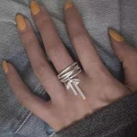 镂空线条飘逸蝴蝶结戒指女开口调节小众个性ins风潮雾面指环新品