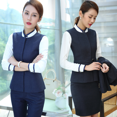 女装马甲三件套正装职业女裙套装气质修身工作服白领面试上班制服