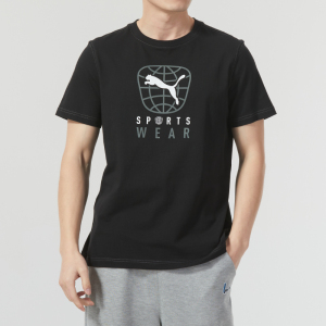 彪马(PUMA)男装 新款运动服跑步健身训练服舒适透气短袖时尚T恤690277-02 ZP