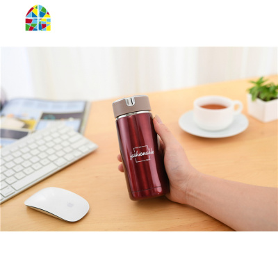 学生便携不锈钢真空保温杯小巧迷你泡茶随手杯男女防漏口袋水杯子 FENGHOU 金色230毫升