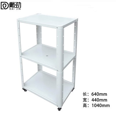 戴劲电脑设备架推车机房培训检测车打印机移动工作台三层 白色款