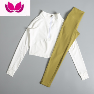 七斓好看运动瑜伽服健身套装女速干显瘦紧身专业跑步服初学者晨跑