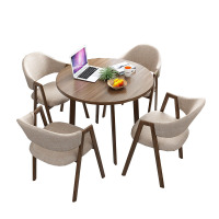 锦北 洽谈桌简约奶茶店桌椅组合休息区谈判桌北欧风会客接待桌 组合四