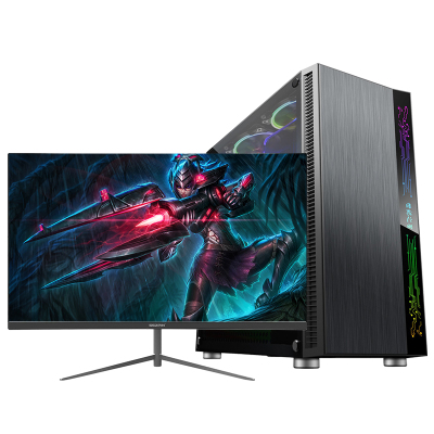 世纪之星酷睿i7四核/AMD游戏独显/8GB内存/256GB固态+500G机械硬盘家用办公商用娱乐游戏电脑台式机台式电脑DIY组装机组装电脑电脑主机+24英寸显示器