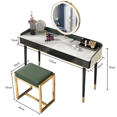 北欧现代简约网红化妆桌轻奢风梳妆台卧室飘窗小型公主化妆台