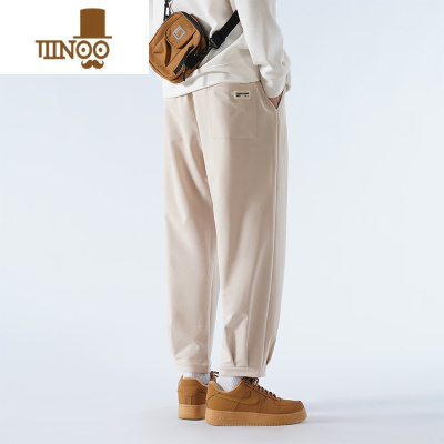 YANXU运动裤子男款直筒阔腿休闲长裤卡其小脚卫裤大码美式高街潮