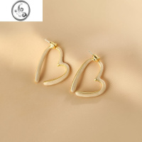 JiMi白色滴釉爱心耳环独特简约冷淡风心型耳饰轻奢洋气高级耳坠
