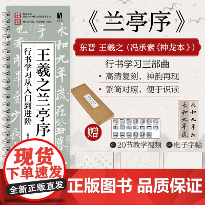 王羲之兰亭序行书学习从入门到进阶 王羲之兰亭序碑帖字帖临摹描红 书法临摹高清放大对照视频教程