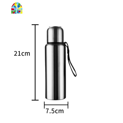 封后全钢304不锈钢保温杯大容量男1000ml水杯便携户外学生女大号水 蓝色304不锈钢旅行壶1000ML(24H长效保