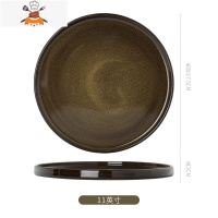 全套西餐餐具牛排刀叉盘子套装家用三件套不锈钢刀叉勺两件套 敬平 11英寸牛排盘-(虎皮釉)