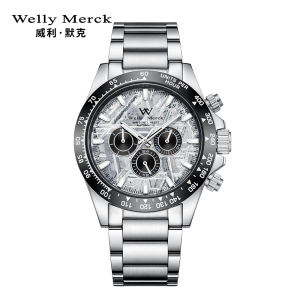 welly merck威利默克手表男新款自动机械表品牌正品防水时尚男表多功能运动镂空腕表WM115M