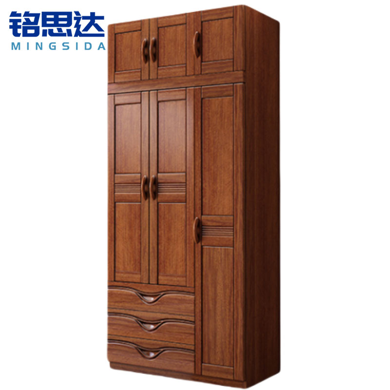 铭思达实木衣柜三门+顶柜套