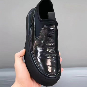 乐福鞋男2025春季新款男鞋厚底皮鞋英伦风增高圆头一脚蹬懒人鞋潮