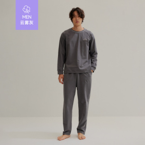 睡衣男女士春秋款纯棉长袖男款秋季薄款休闲套头夏季家居服套装