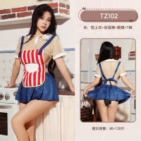 九里晴川情趣内衣性感条纹便利店女友女仆制服COS套装 九里晴川TZ102[便利店制服] 均码