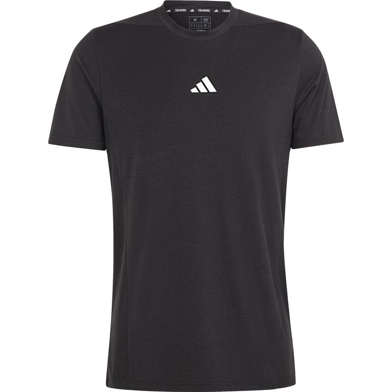 Adidas男士运动T恤吸湿排汗修身圆领训练上衣舒适透气