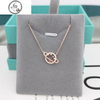 星球项链女纯银耳环套装闺蜜简约气质网红百搭锁骨链冬天毛衣配饰 JiMi