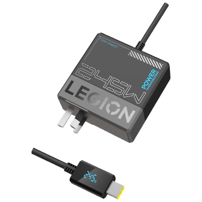 联想(Lenovo)拯救者245w氮化镓充电器Slim方口 三脚接地12.25A 拯救者快充协议官方适配器 适用拯救者T