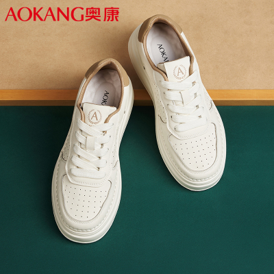 奥康男士休闲鞋低帮系带潮流板鞋时尚百搭镂空透气男单鞋