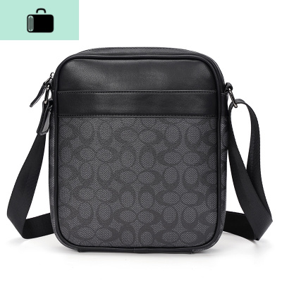 男士单肩包新款时尚斜挎包休闲商务竖款公文包背包街头潮流背包NEW LAKE 黑色男士手提包