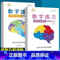 数字练习(2本) 幼小衔接 [正版]荣恒方格训练科学提升专注力古诗词数字色彩干扰图练习儿童益智游戏全脑开发幼儿园小学生孩