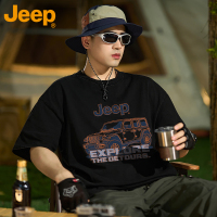 JEEP吉普美式T恤男生2025新款青少年短袖体恤夏季纯棉圆领上衣服