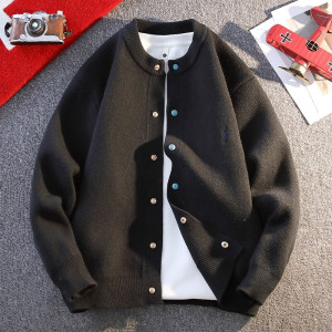 新款秋冬季休闲毛衣男针织衫开衫男士刺绣外套