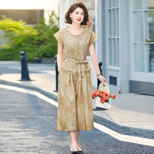 中老年妈妈装套装女洋气夏装短袖中年两件套衣服40-60岁夏季衣服