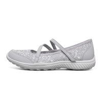 斯凯奇女鞋新款玛丽珍单鞋蕾丝透气一脚穿运动休闲鞋100022-GRY ZP