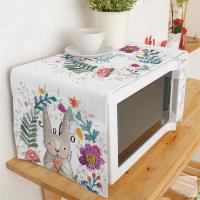 家柏饰(CORATED)美式乡园棉麻布艺微波炉罩套盖巾兔子 紫花兔子短毛绒款微波炉罩 35*100厘米微波炉罩