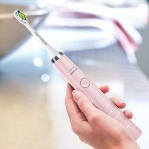 飞利浦电动牙刷 钻声波震动钻石成人牙刷男女士情侣款礼物 HX9362(粉钻)