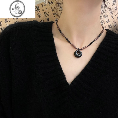 JiMi微熏紫霞~原创新中式国风石项链玛瑙串珠小众时尚质感锁骨链
