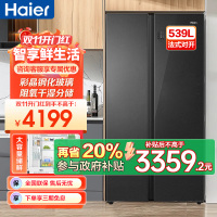 海尔(Haier)539升对开门嵌入冰箱 彩晶一级变频 阻氧干湿分储 DEO净味家用 BCD-539WGHSSE5SL
