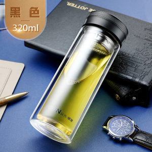 富光(FGA)玻璃杯双层大容量喝水杯子男女车载便携简约泡茶杯