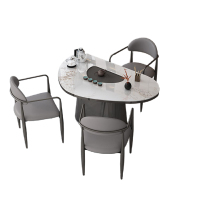 戴劲 岩板茶桌椅组合现代家用阳台简约茶桌办公室泡茶桌 1.3桌+3主椅